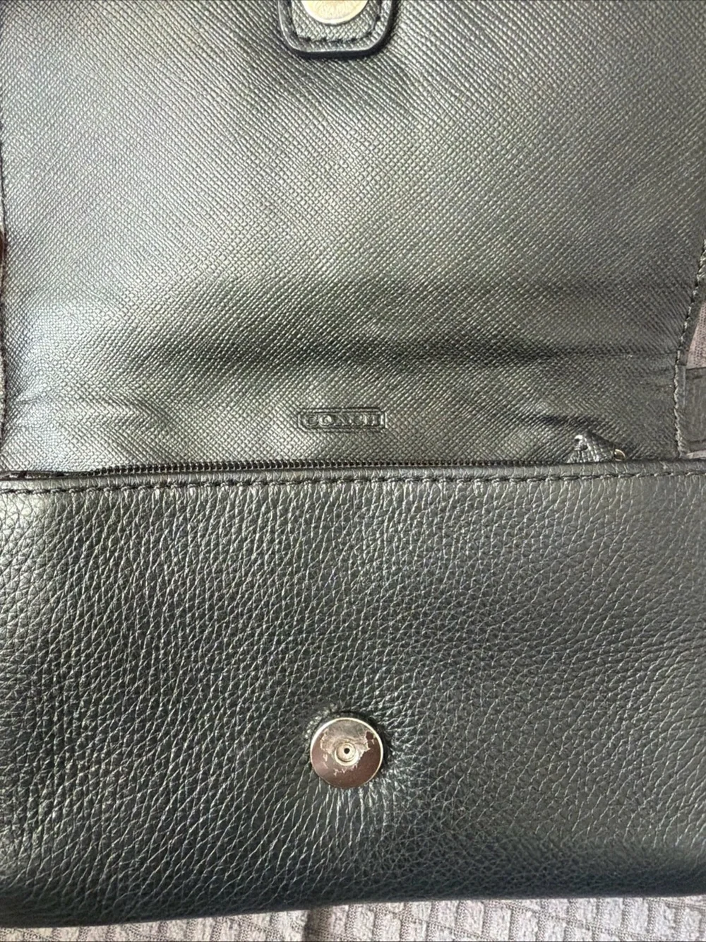 Coach Black LeatherP hone & Crossbody Flap Bag - Picture 5 of 14